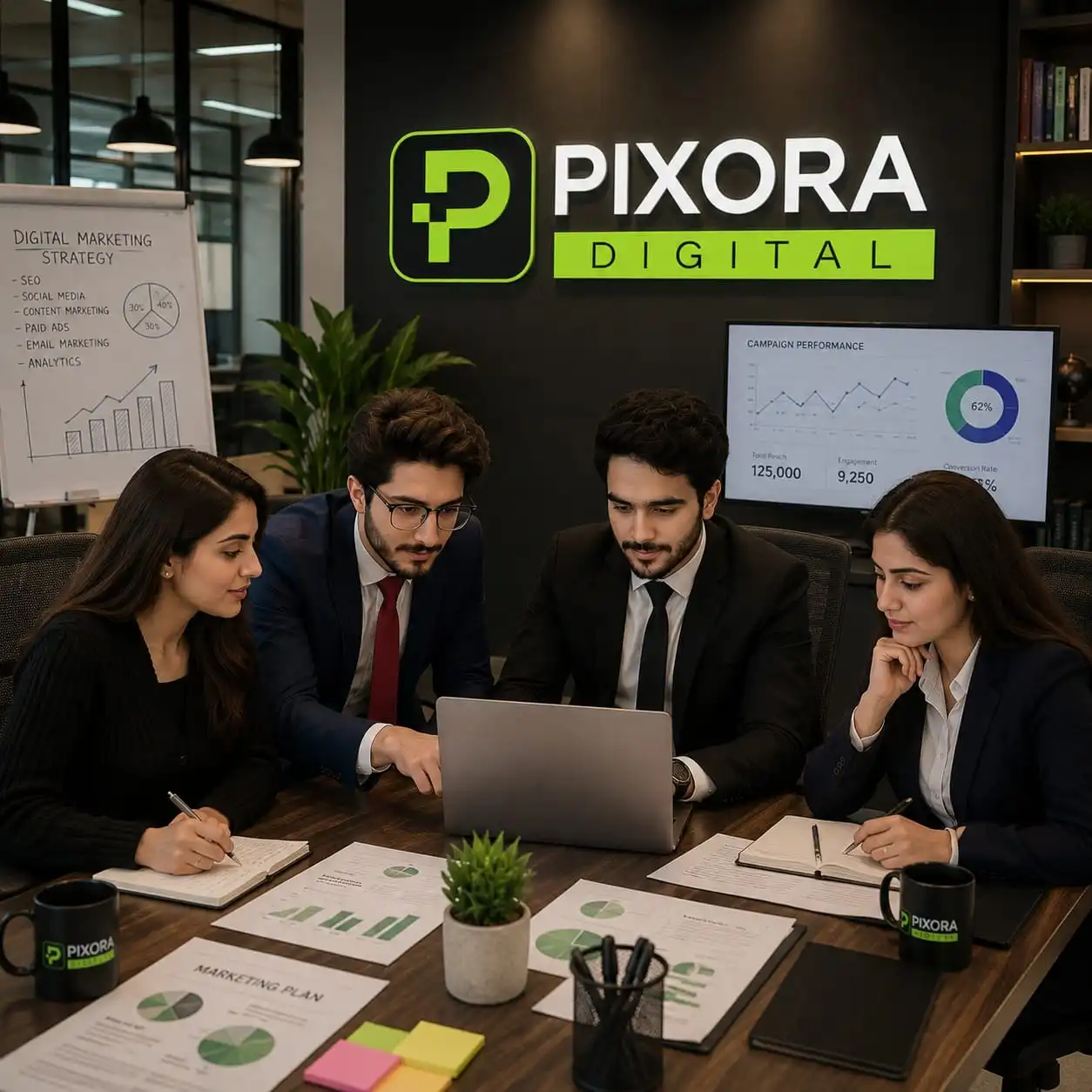 Pixora Digital team at work